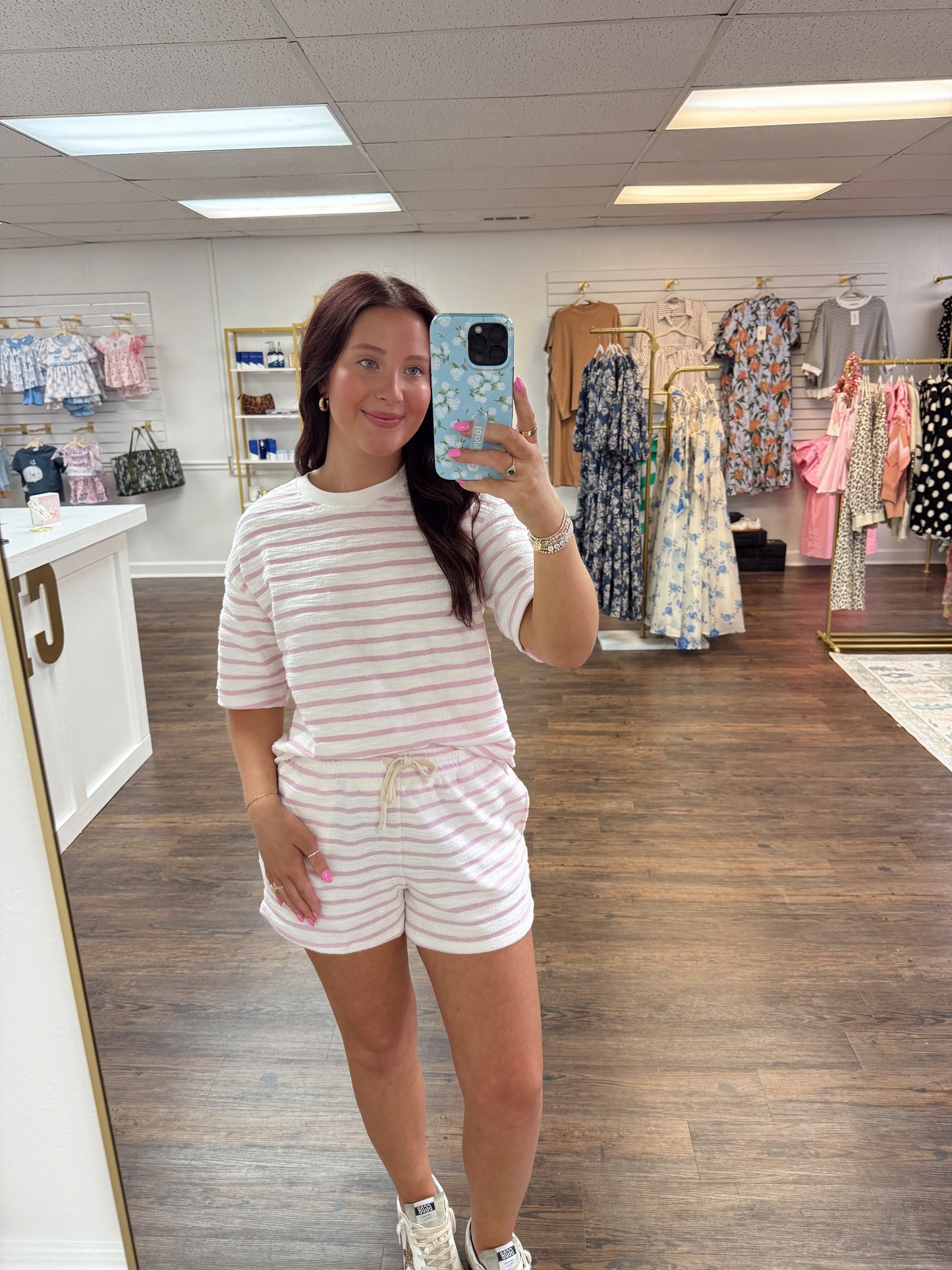 Pink Terry Striped Set