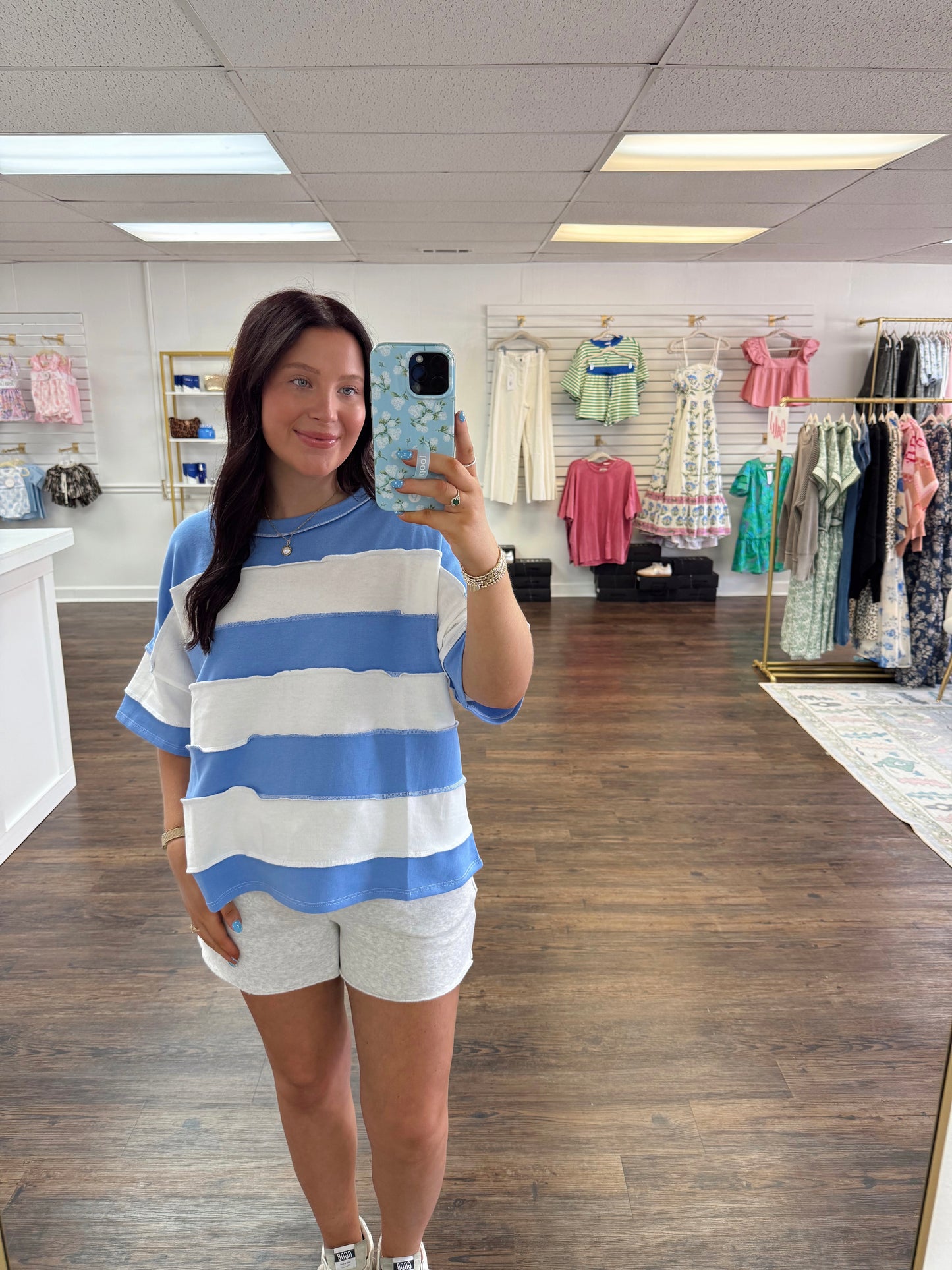 French Terry Striped Top