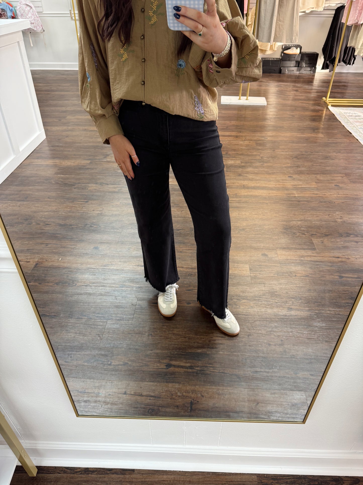 Straight Wide Pants | Black