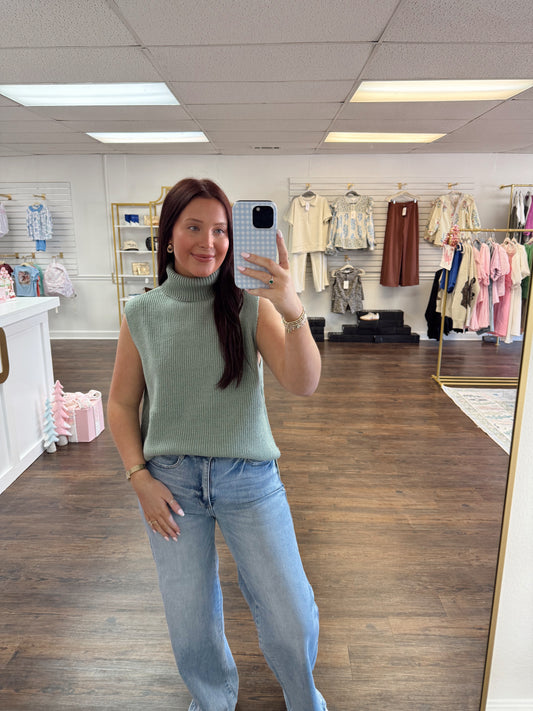 Sleeveless Turtleneck Sweater