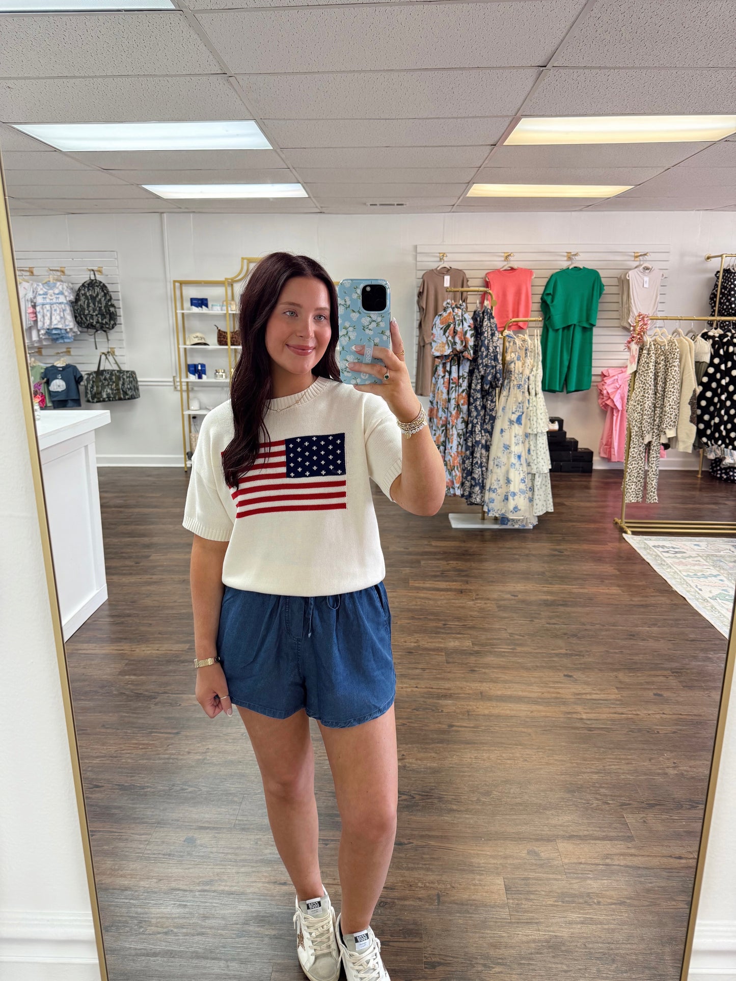 American Flag Knit Top