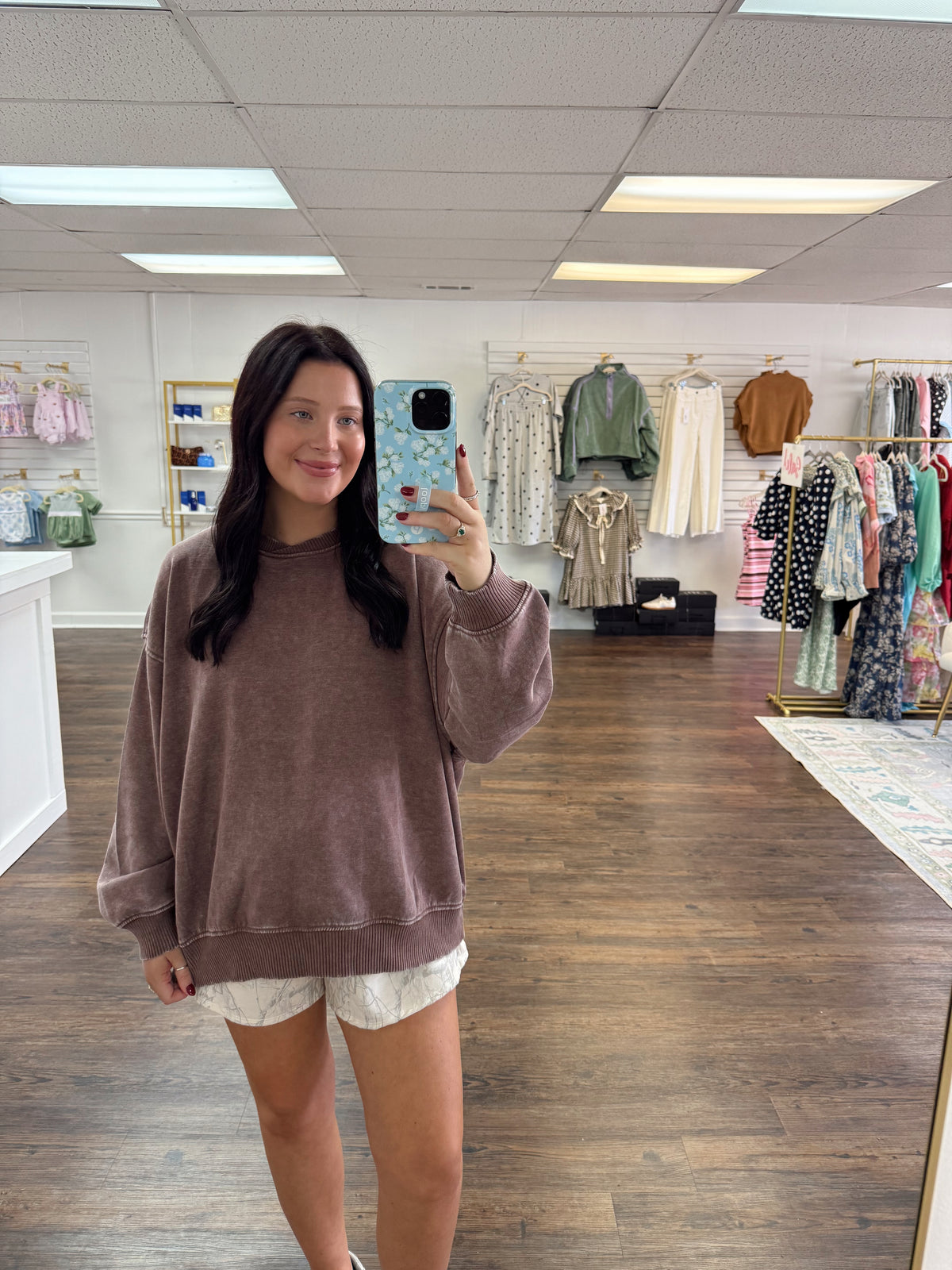 Brown Acid Washed Pullover