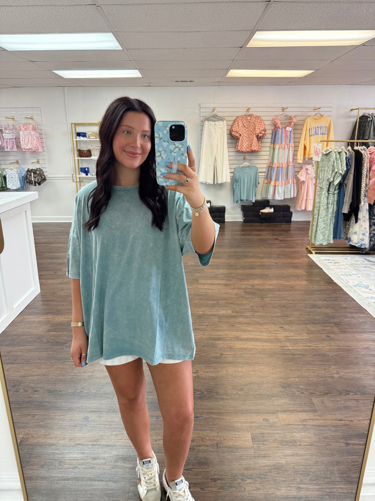 Acid Washed Boyfriend Tee | Ash Blue