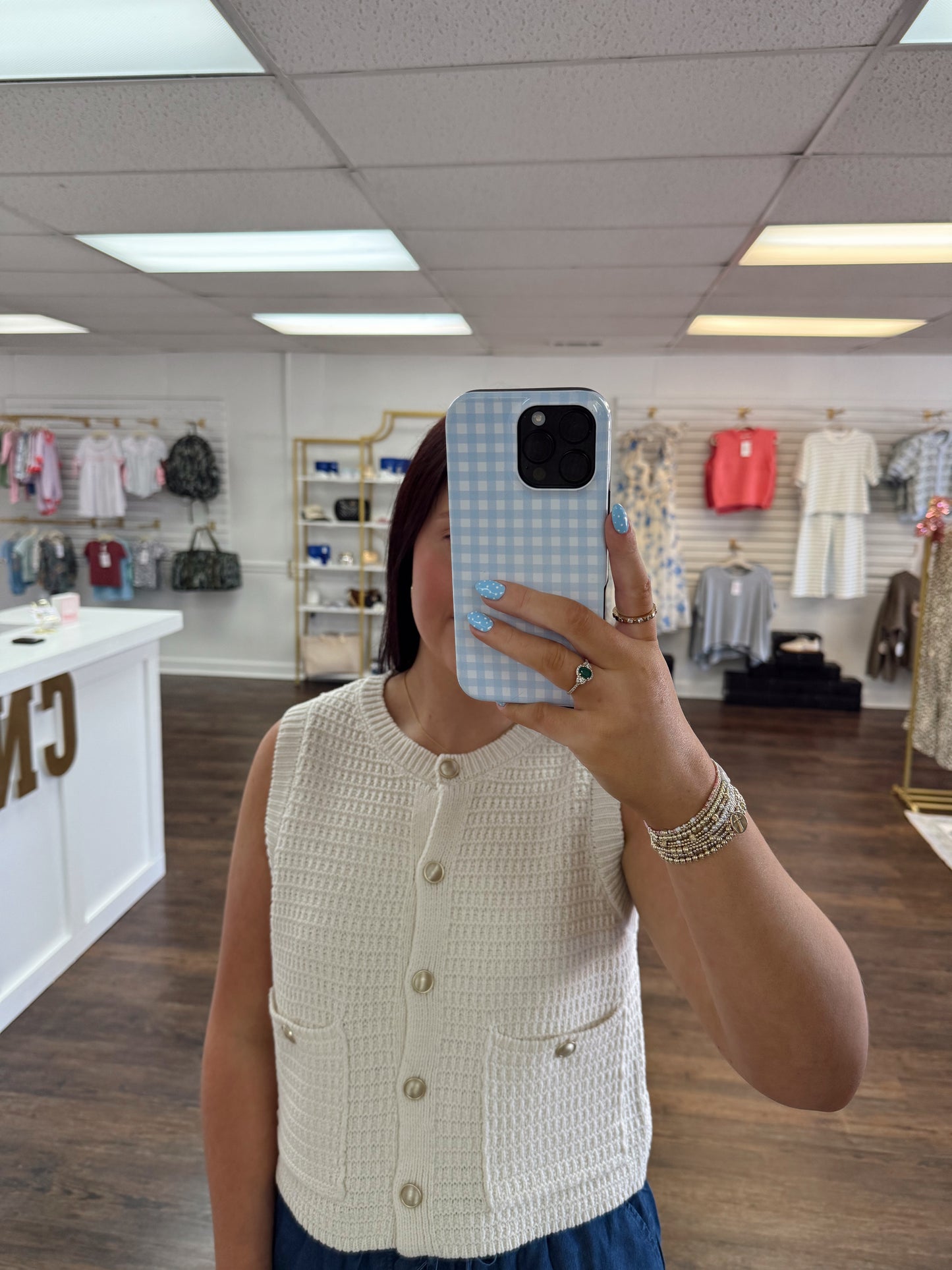 Cream Button Vest