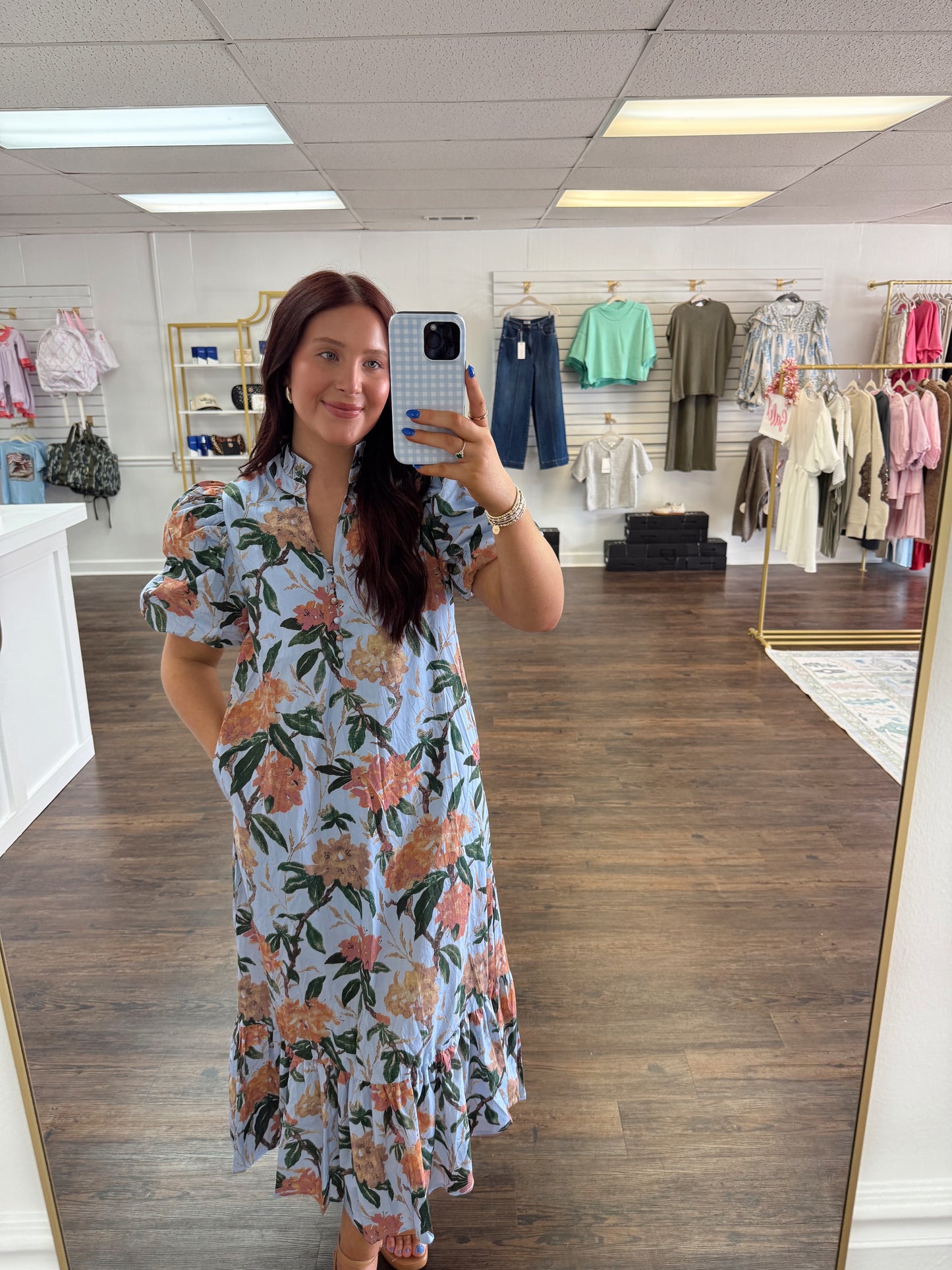 Blue Blooming Midi