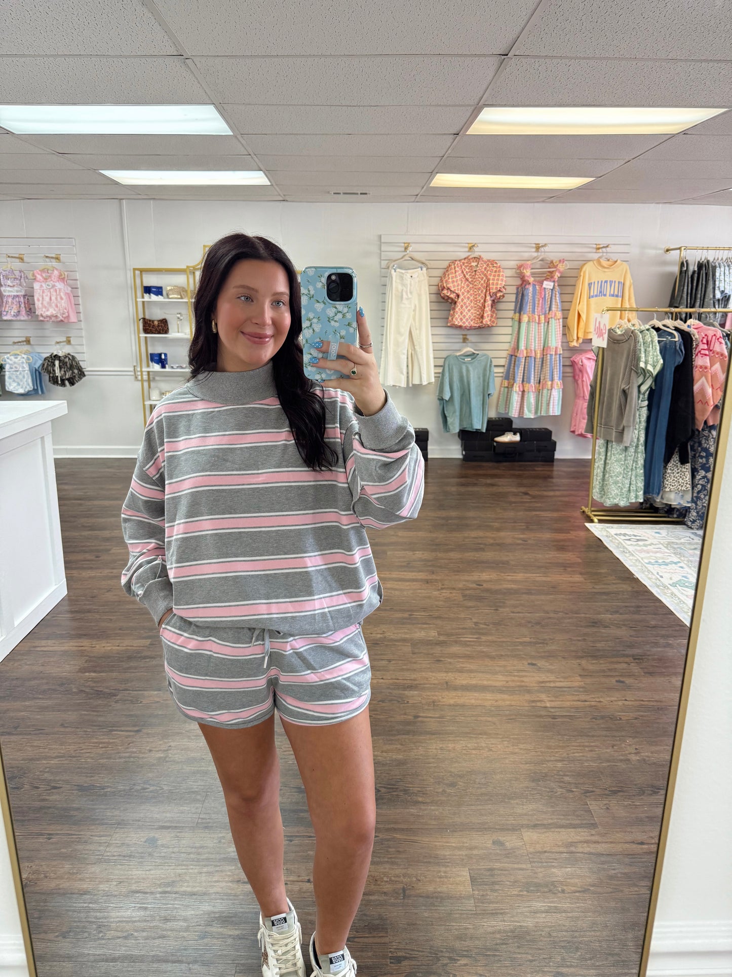 Pink Stripe Shorts
