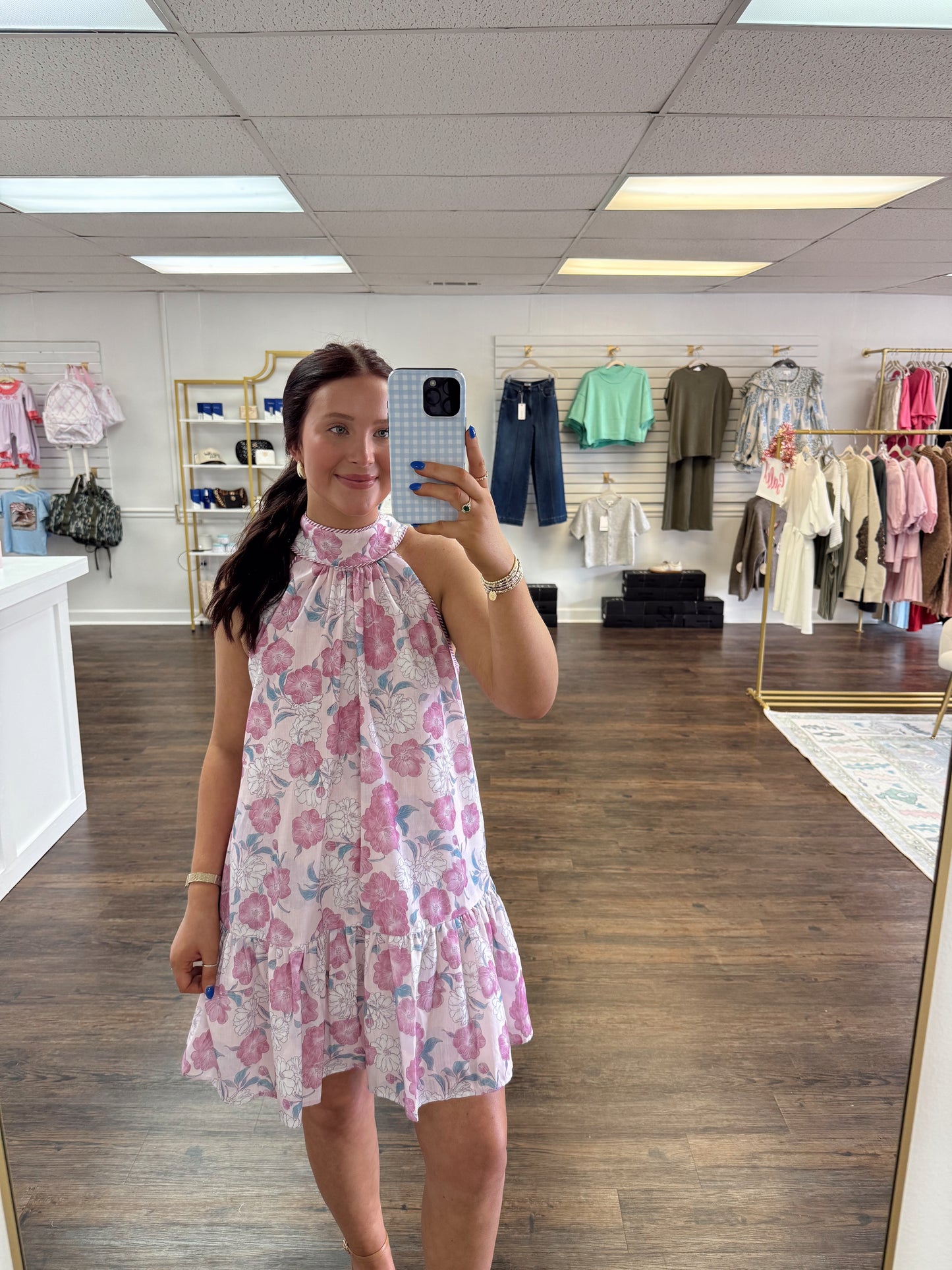 Pink Halter Mini Dress