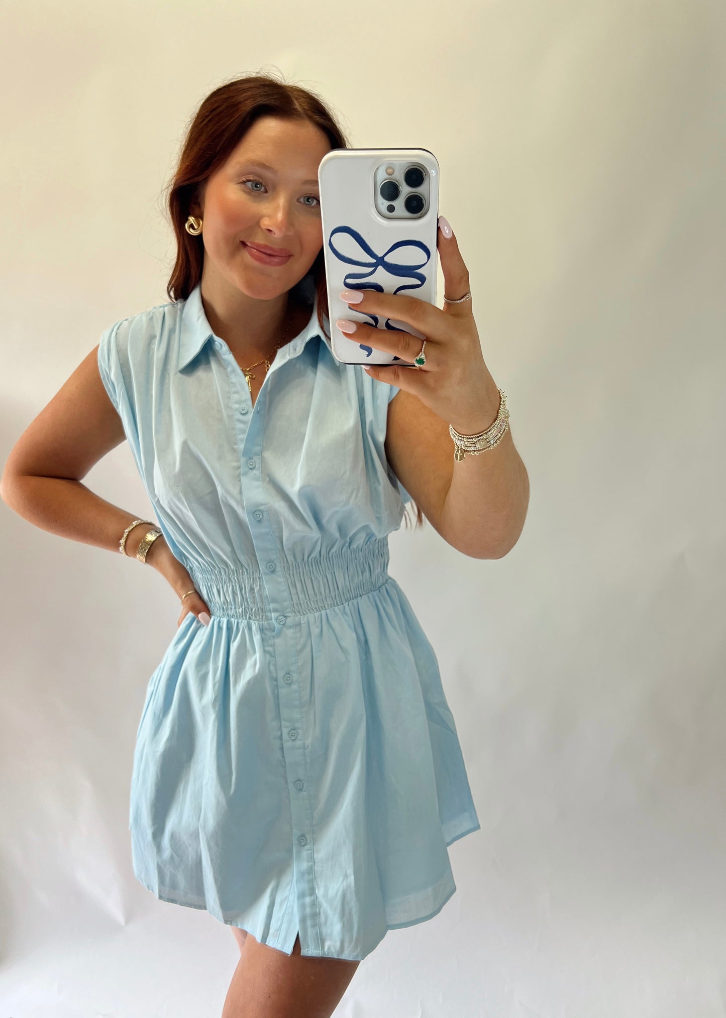 Sky Blue Collared Dress