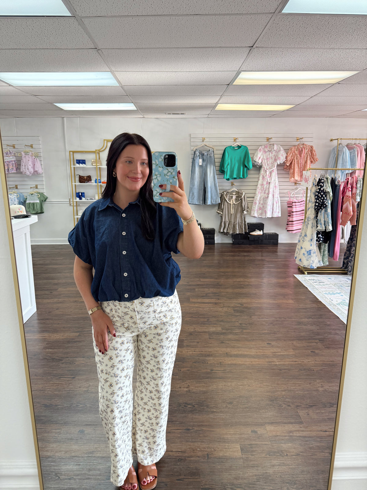 Ditsy Floral Wide Leg Jeans