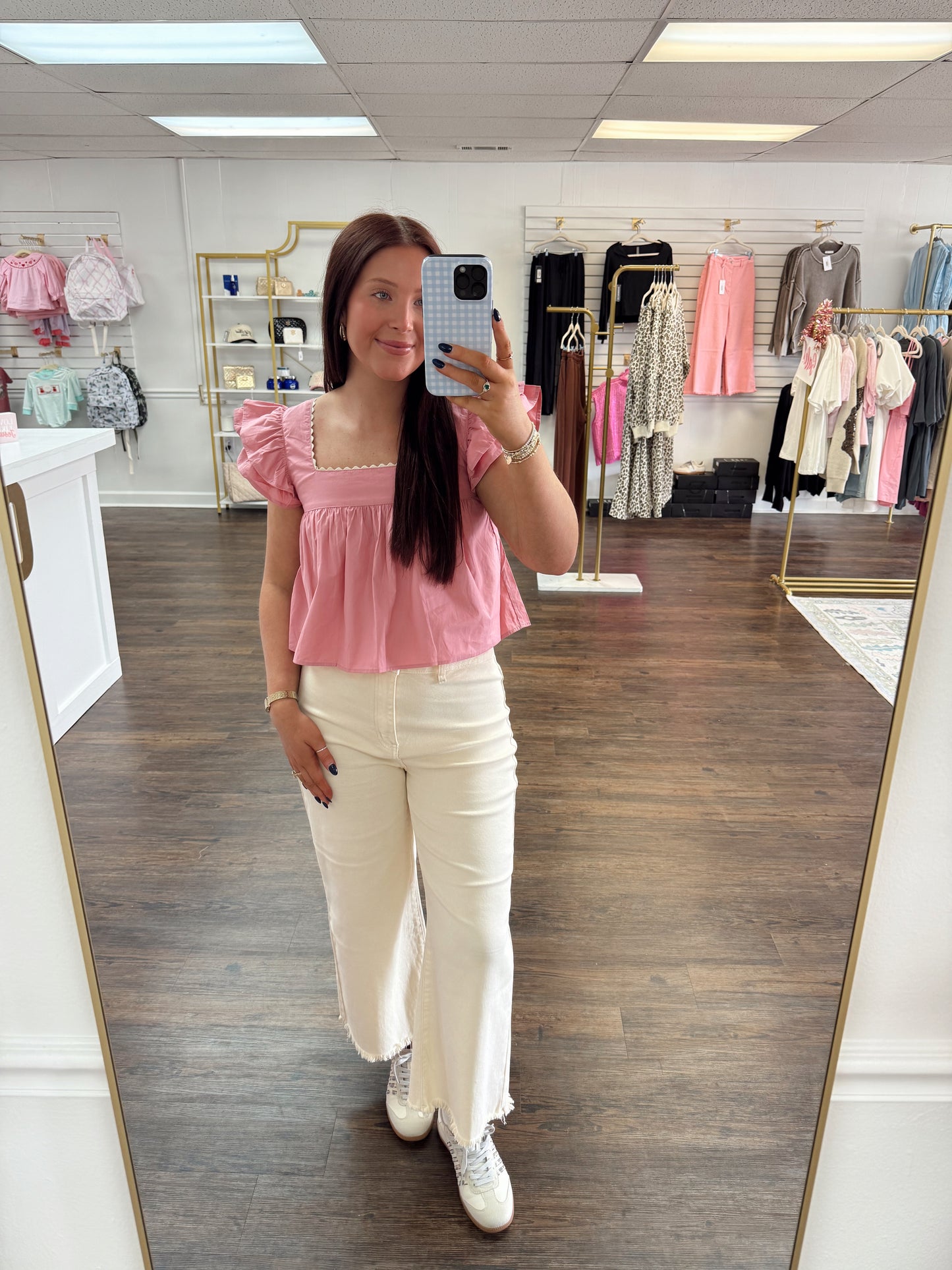 Poplin Square Neck Top