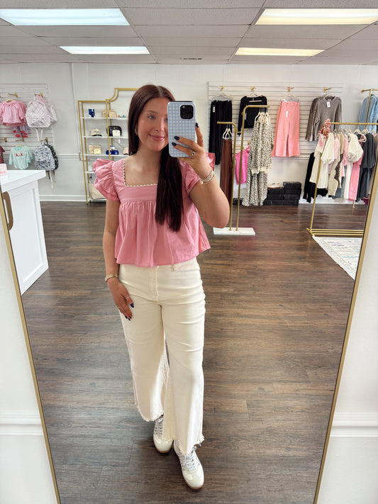 Poplin Square Neck Top