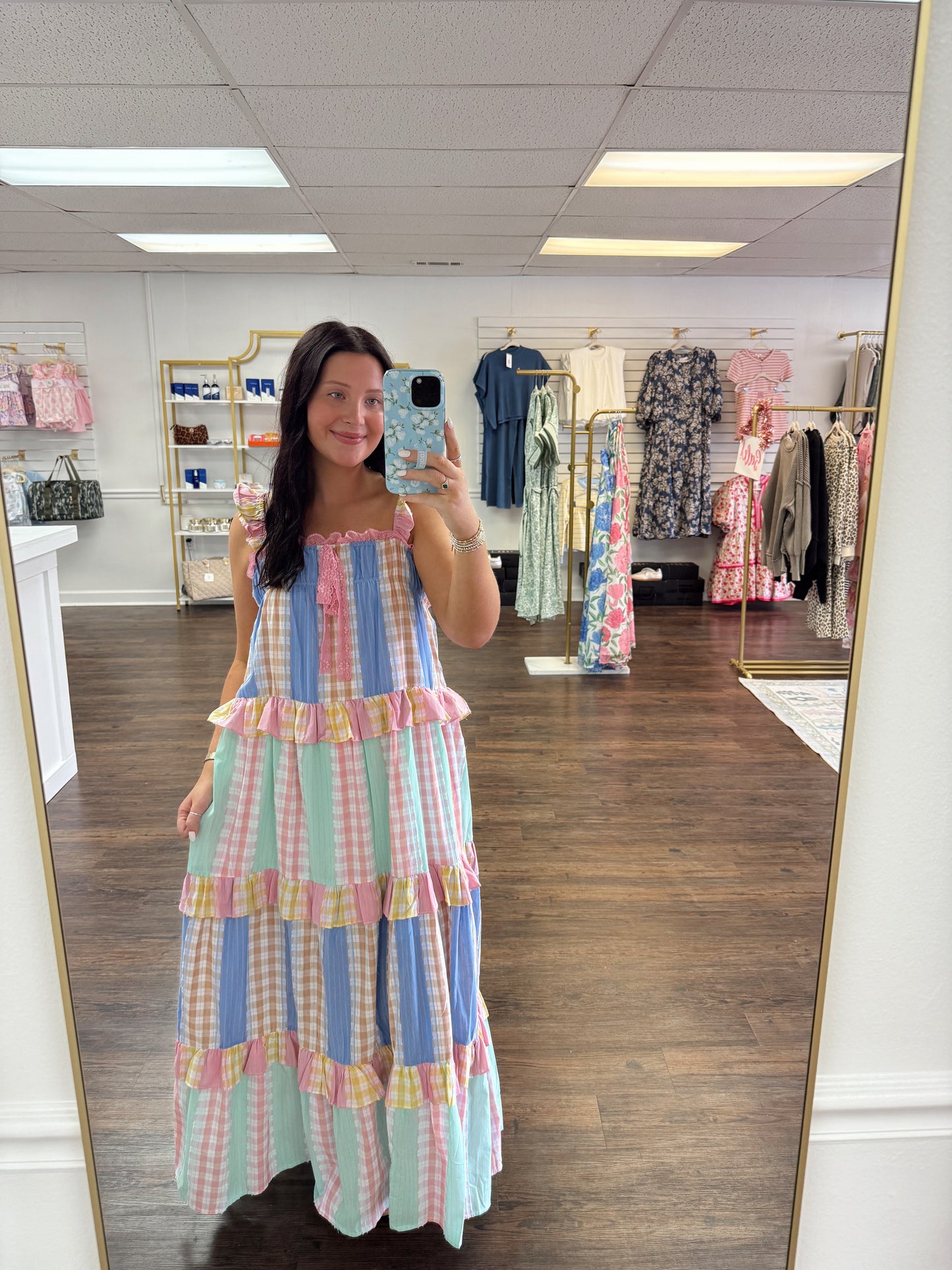 Pastel Patchwork Maxi Dress