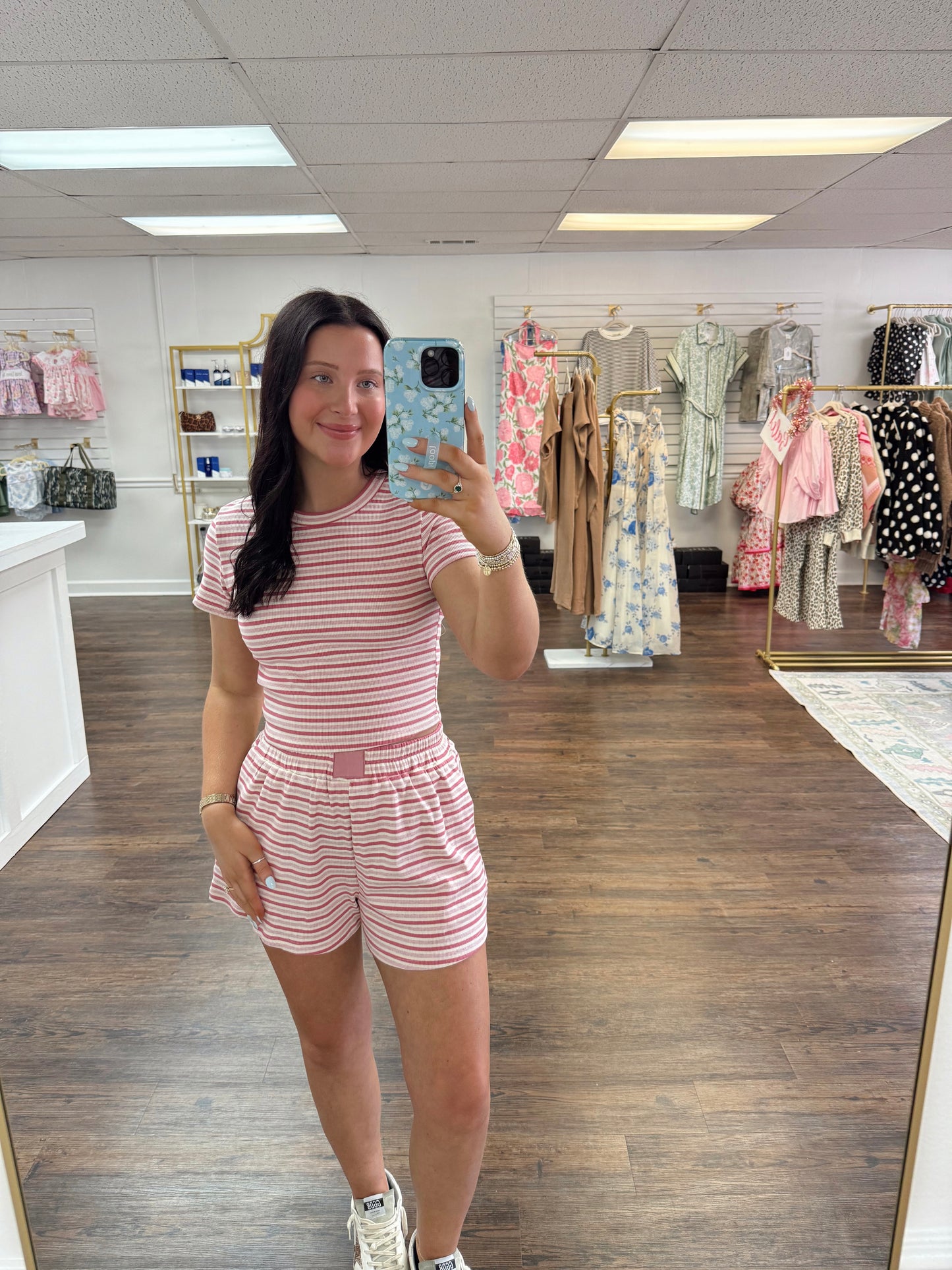 Striped Lounge Set | Pink