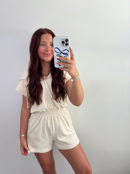 Half Zip Hooded Romper| ALPACA