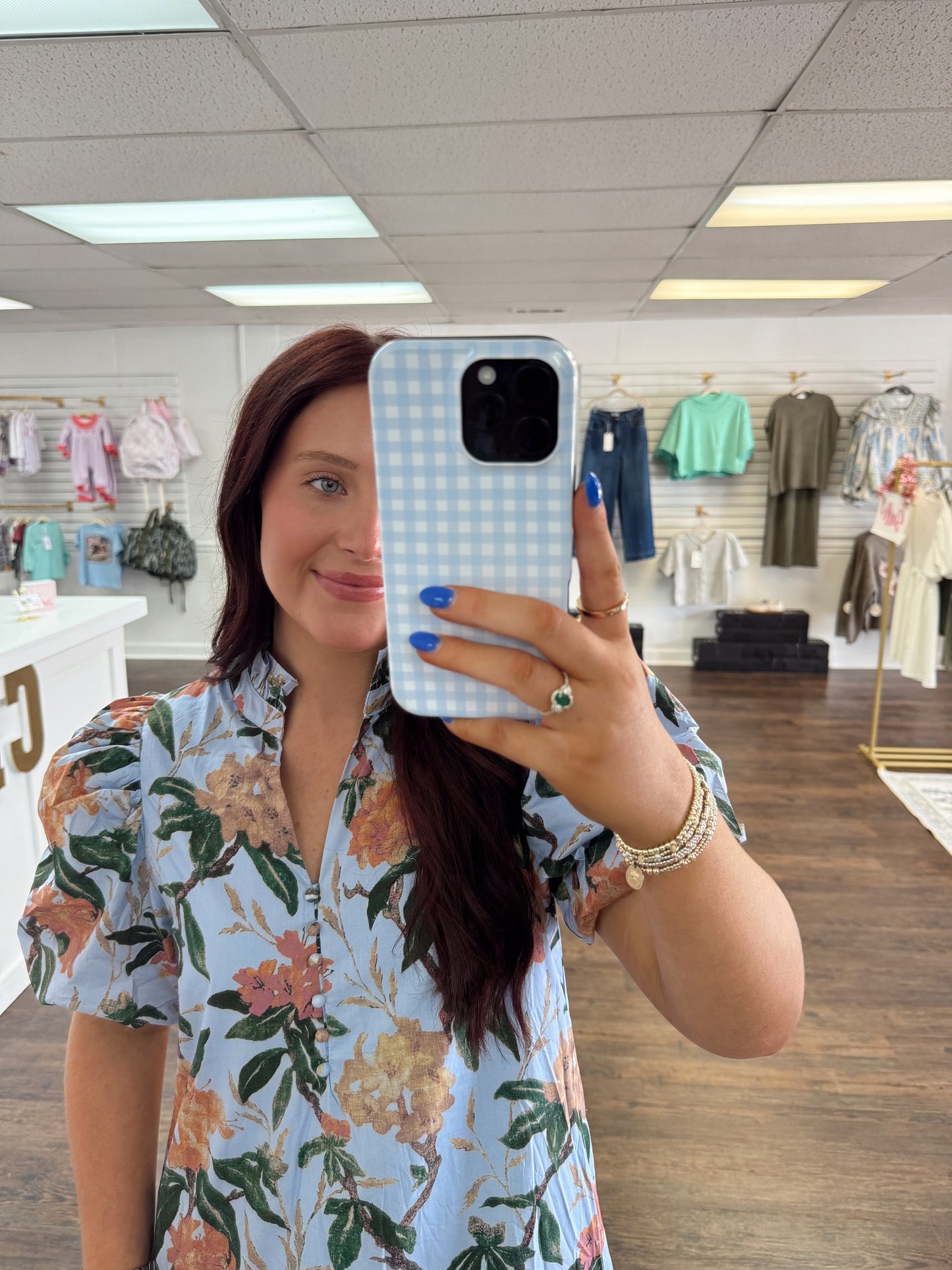 Blue Blooming Midi
