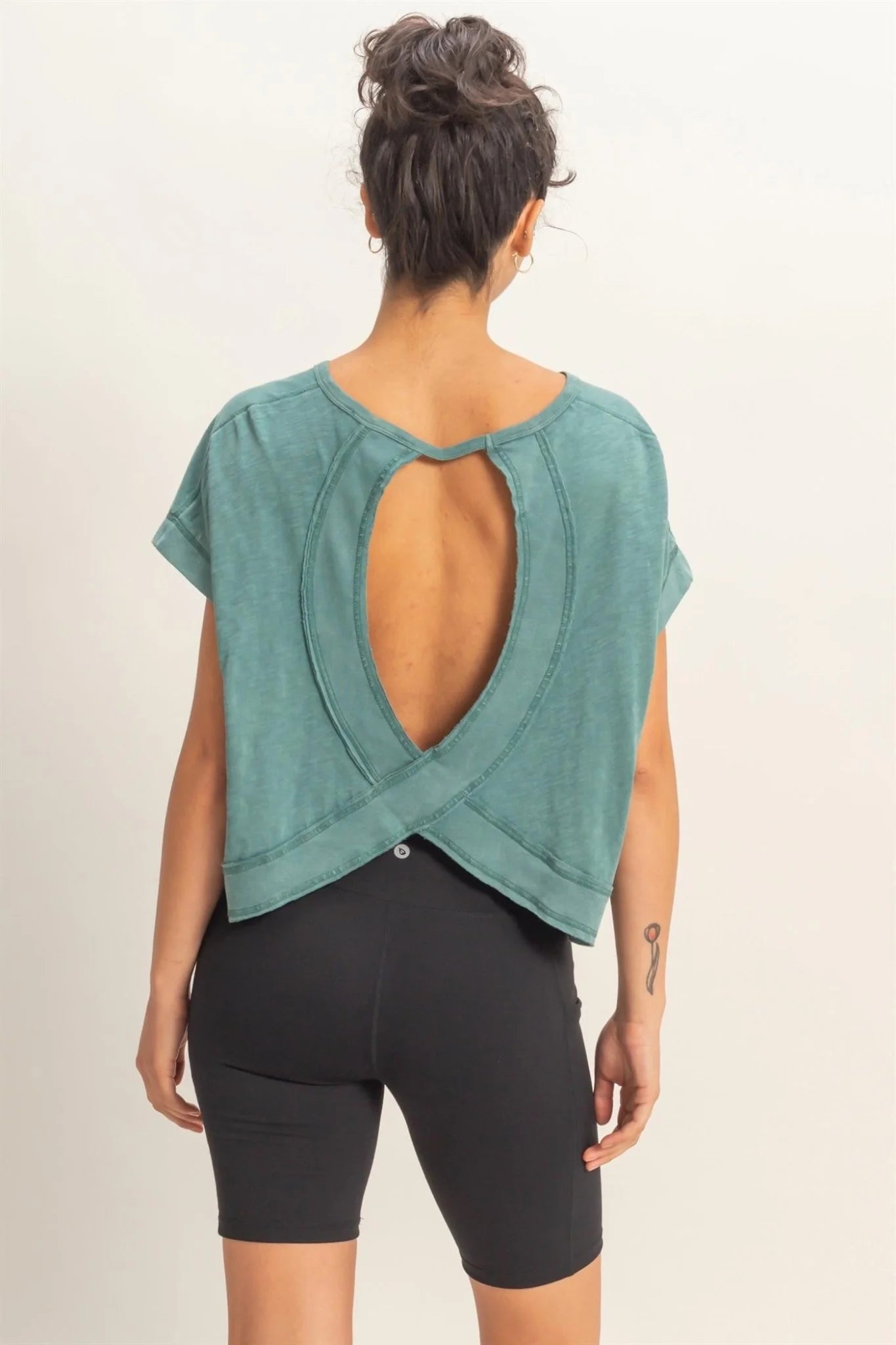 Teal Open Back Top