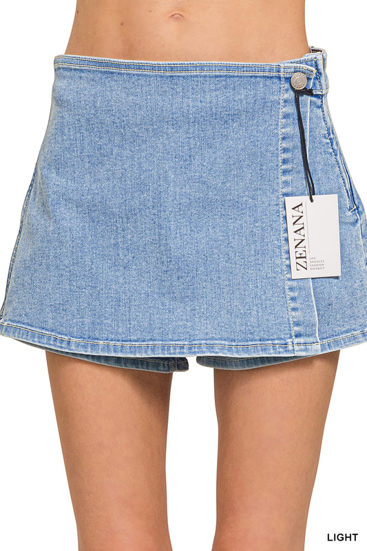 Denim Wrap Skort