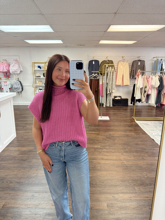 Metallic Sweater | Pink
