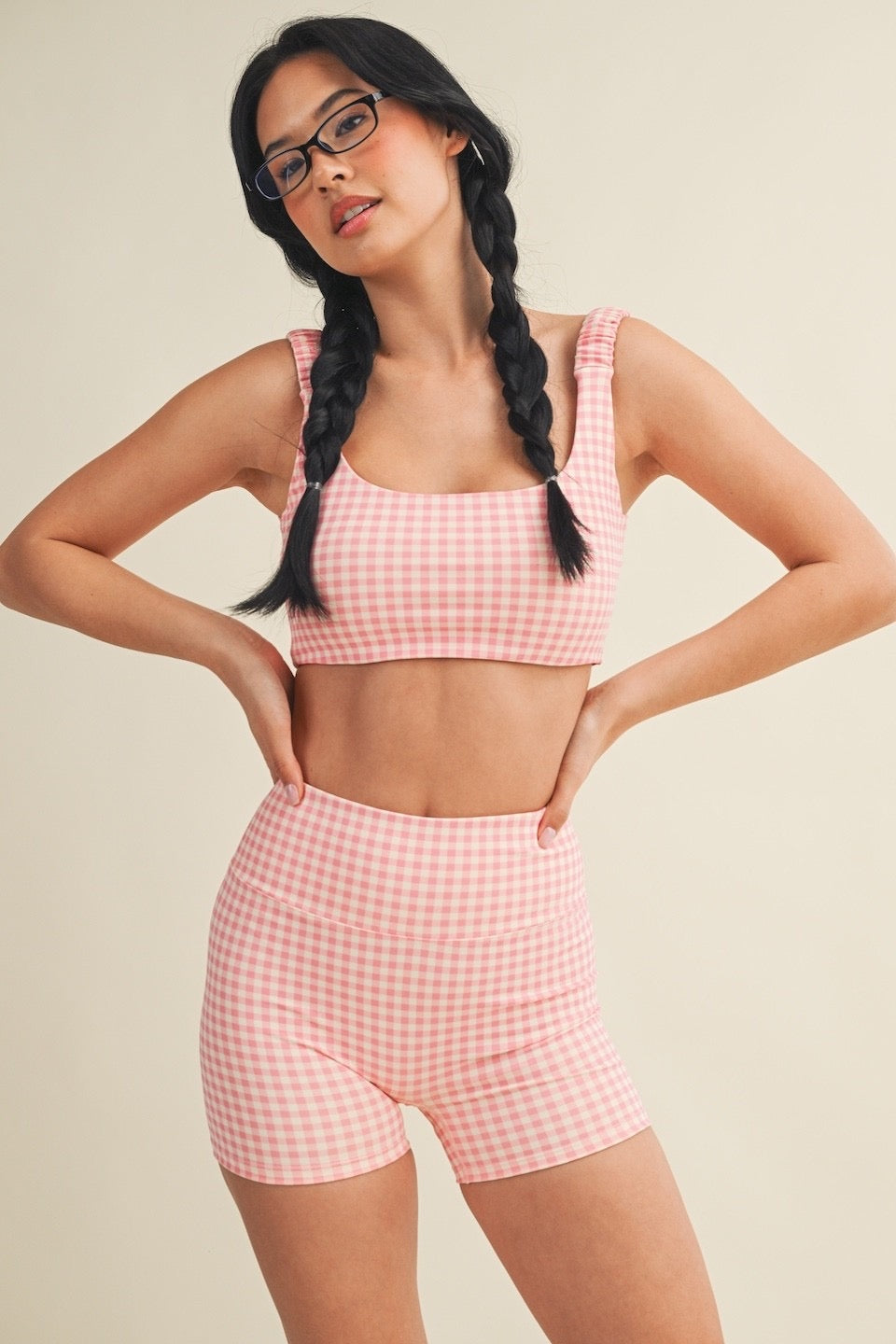 Gingham Biker Shorts