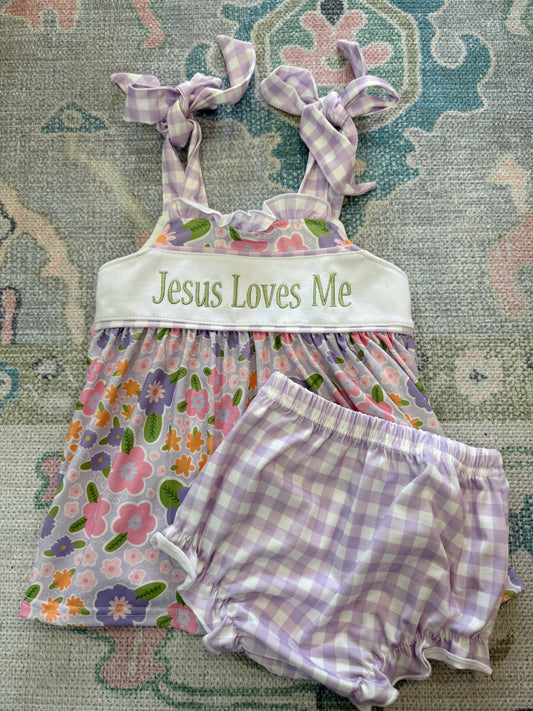 Jesus Loves Me Bloomer Set