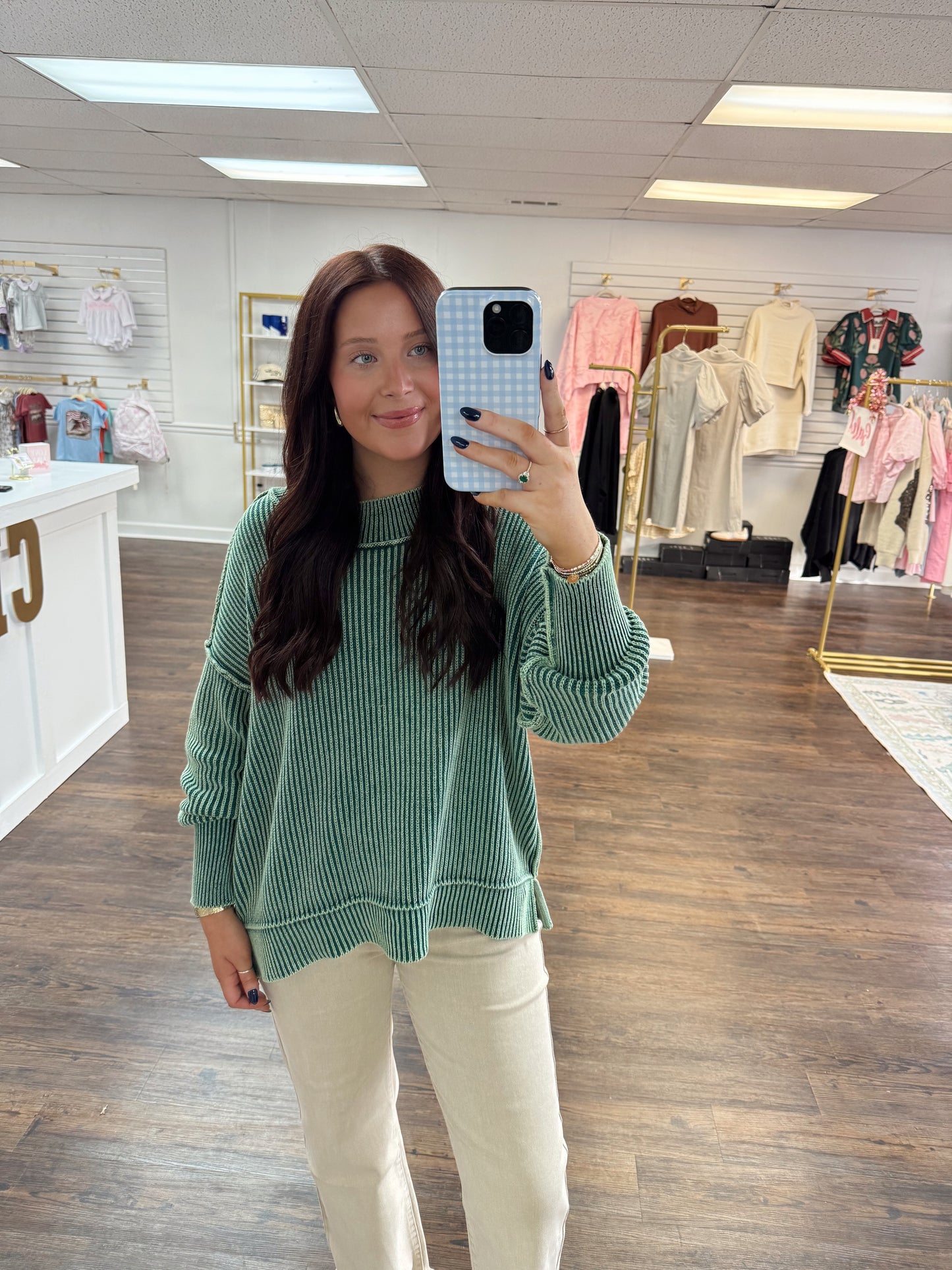 Oversized Ribbed Sweater | Green