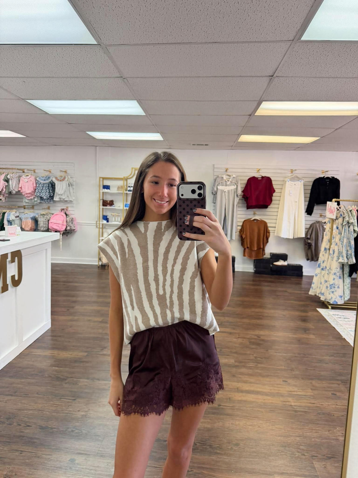 Tiger Knit Sweater Top