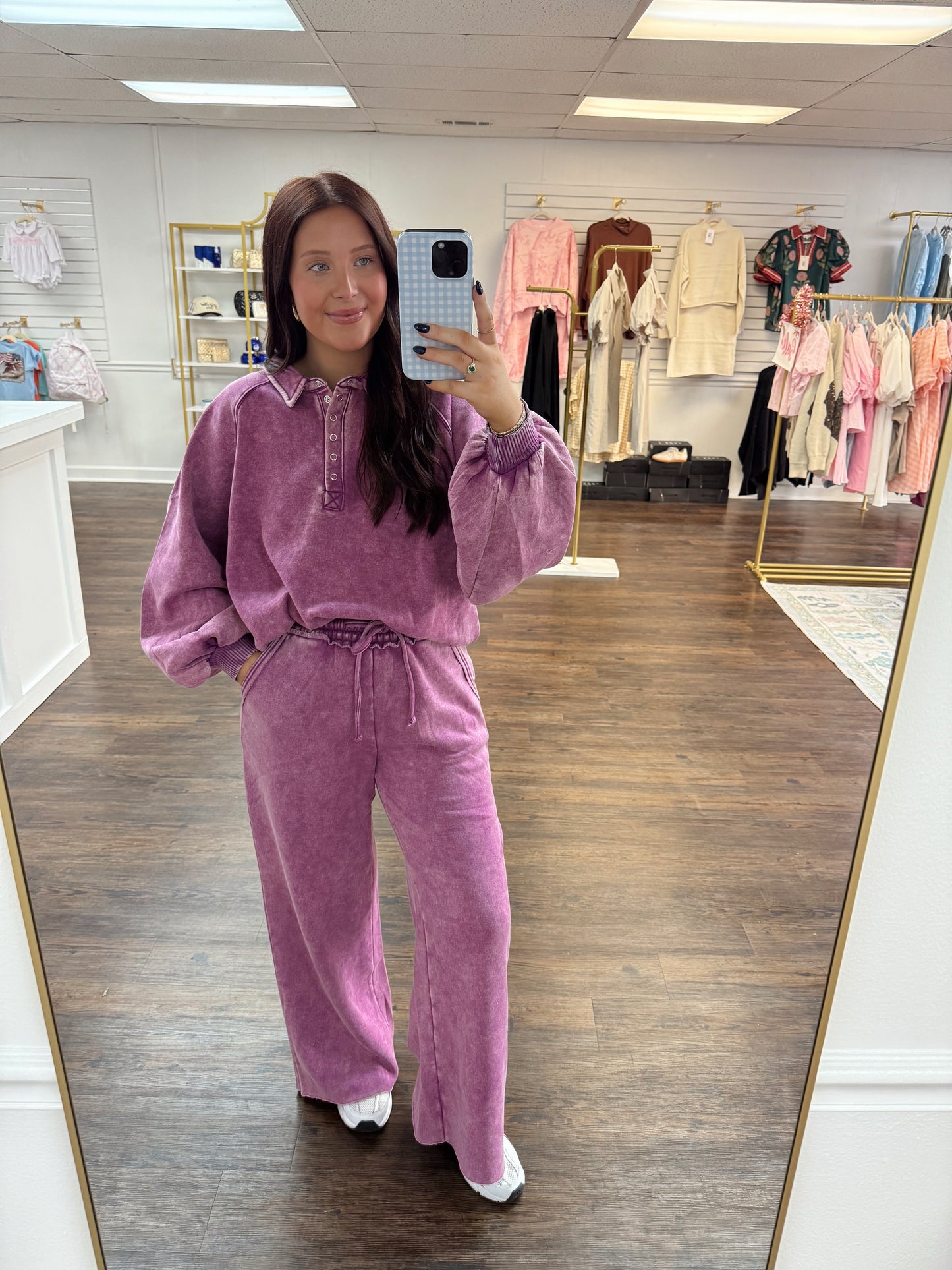 The Button Up Pullover | Plum