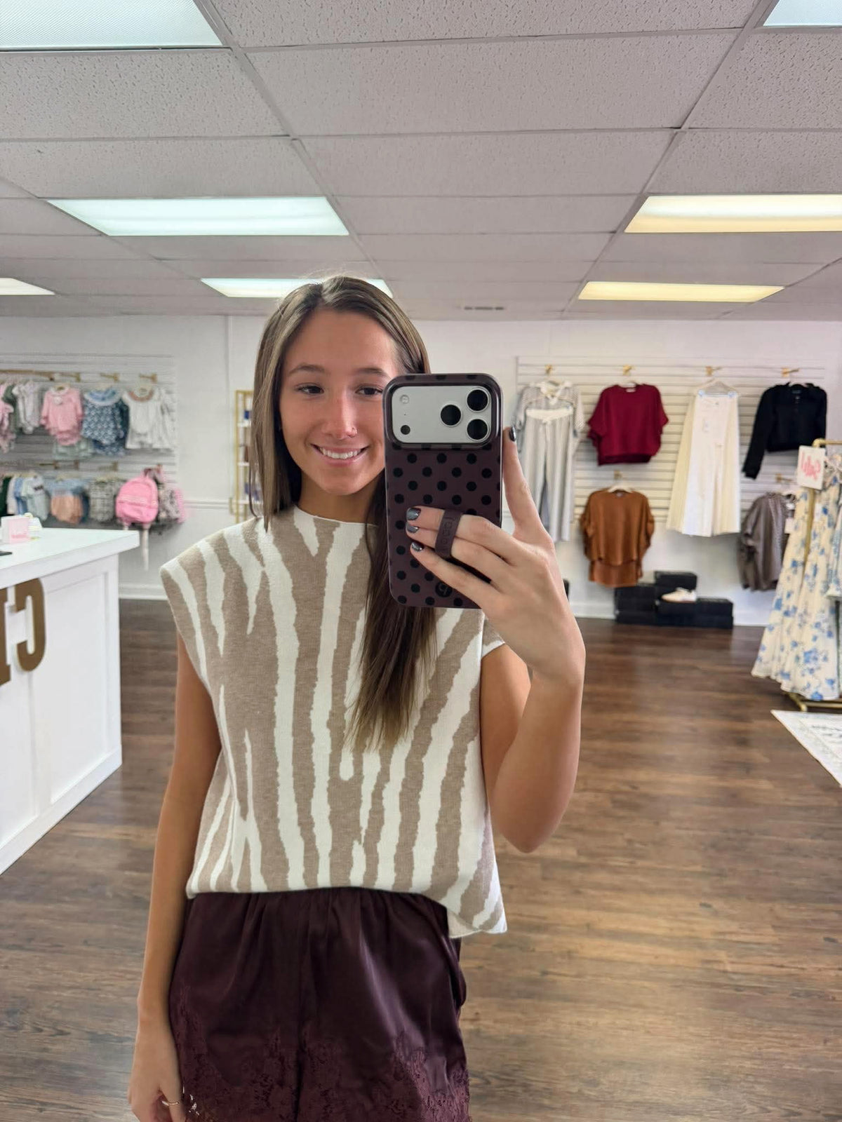 Tiger Knit Sweater Top