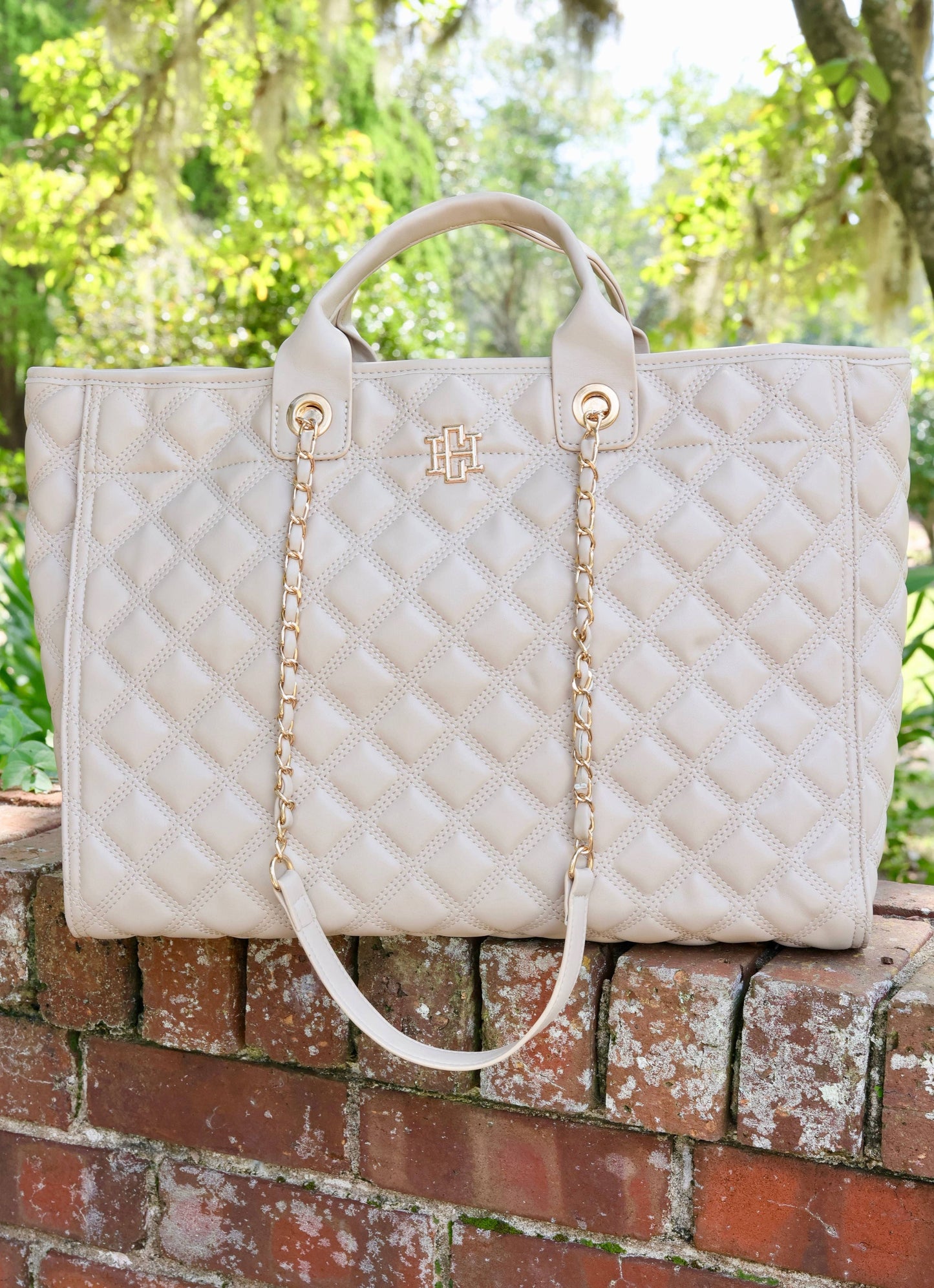 Melissa Tote Bag Nude Quilted