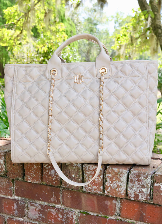 Melissa Tote Bag Nude Quilted