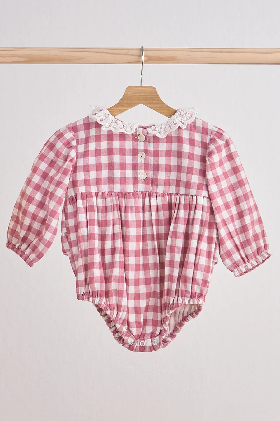 Pink Lace Gingham Bubble